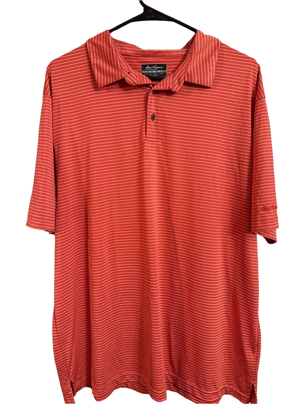 Hogan Coral Red Striped Polo Shirt - Men's Short Sleeve